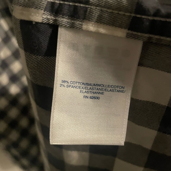 Lands’ End Grey and White Buffalo Plaid Lightweight Holiday Button Up Shirt XXLT - Picture 5 of 5